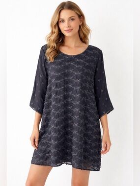 Johnny Was Black Tunic Dress Size XL